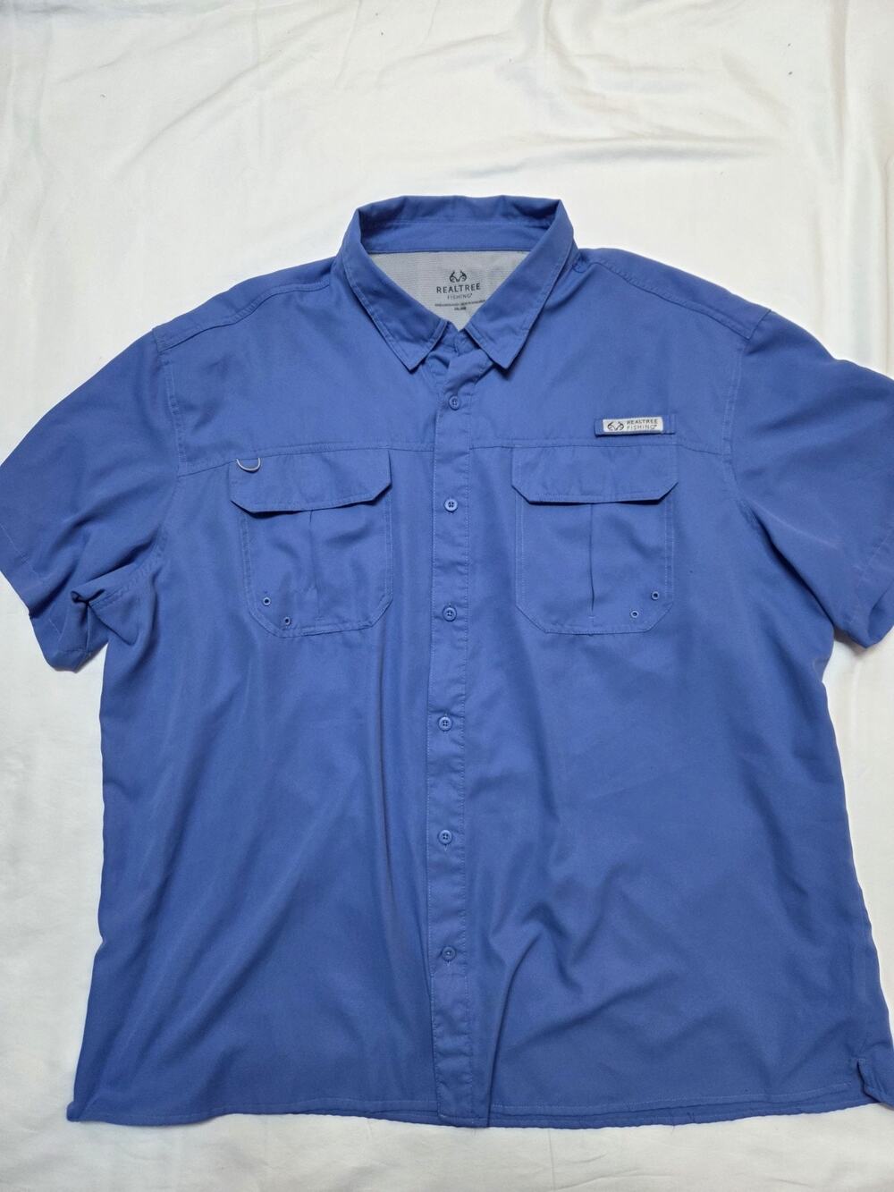 Real Tree Fishing Hook Antlers Blue T-Shirt Size 3 XL